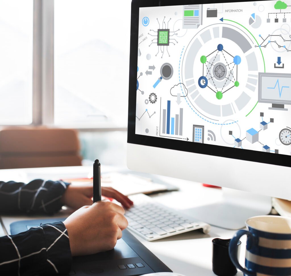 information technology connection graphics concept